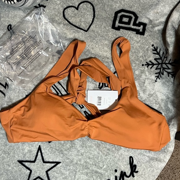 GWP RAYBANS! NWT Andie Swim Honolulu top in Chestnut with tie back detail size m - Picture 5 of 15